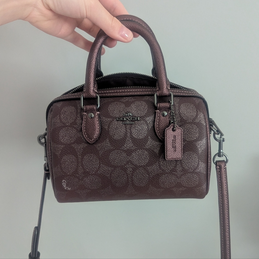 Coach Burgundy Mini Rowan Crossbody